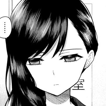 yanagi koharu looks tired with "...." in her speech bubble. from the blue glitter manga